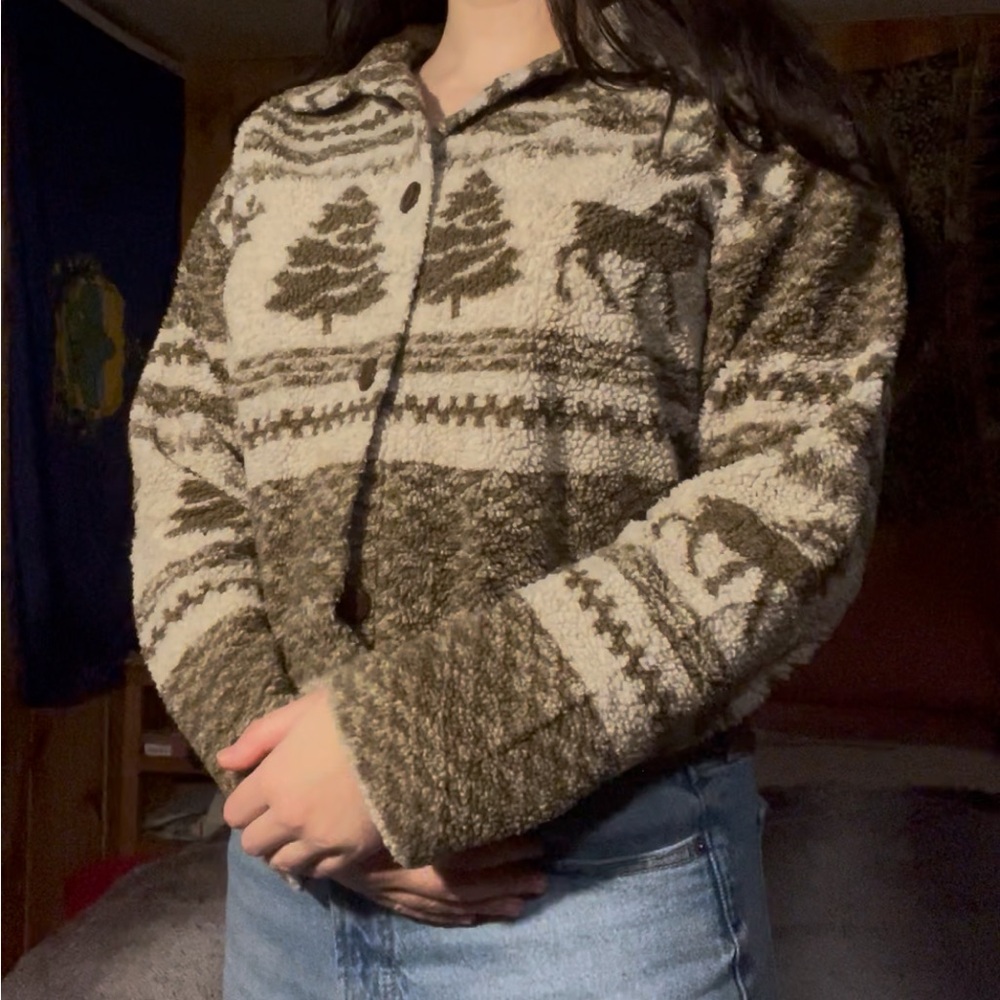 Cozy Brown and Cream Patterned Sweater